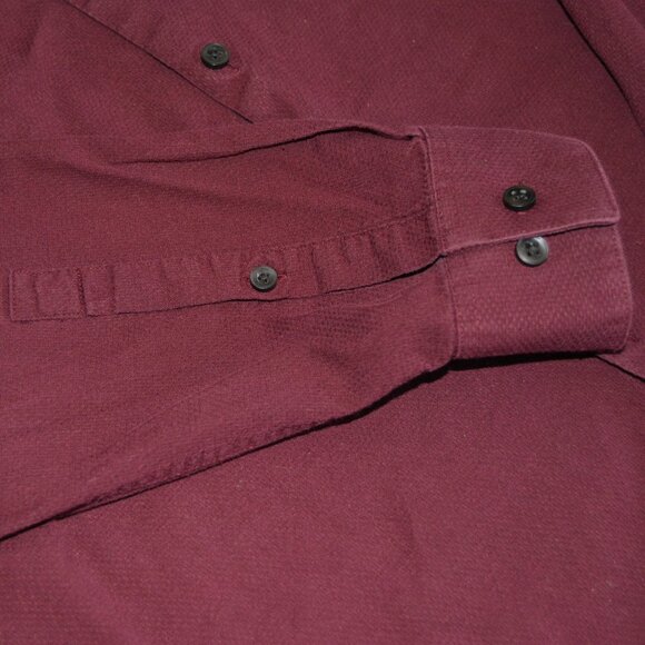 Calvin Klein | Slim Fit Stretch Red Long Sleeve Button Down - Picture 2 of 5